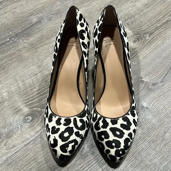 Inc Women's Zitah Pointed Toe Pumps - Black White Leopard SIZE 11 - Picture 4 of 4